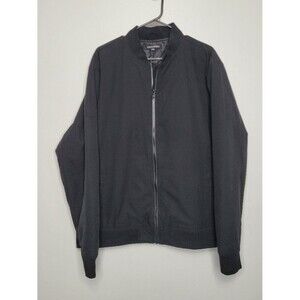 Banana Republic black men's zip front bomber classic jacket size xxl FLAW